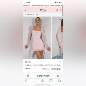 Tivoli Light Pink Beaded Mini Dress